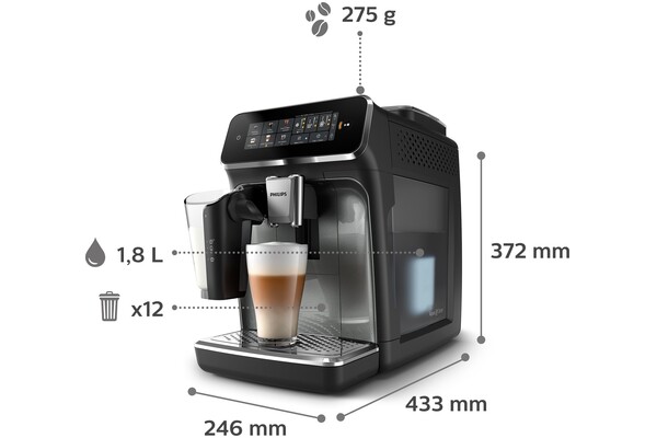 Ekspres Philips LatteGo EP3349/70 automatyczny czarno-srebrny