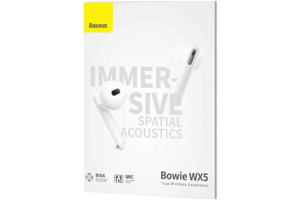 Słuchawki Baseus WX5 Bowie Douszne Bezprzewodowe biały