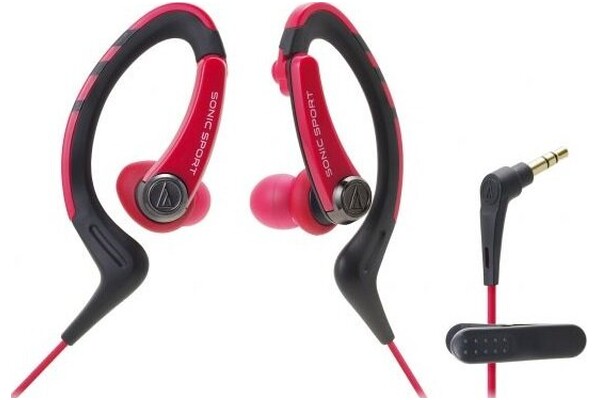 Słuchawki AUDIO-TECHNICA ATHSPORT1 Douszne Przewodowe czerwono-czarny