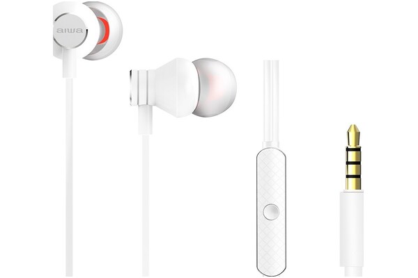 Słuchawki Aiwa ESTM50WT Dokanałowe Przewodowe biały
