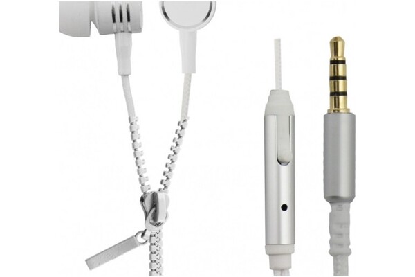Słuchawki Esperanza EH161W Zipper Dokanałowe Przewodowe biały
