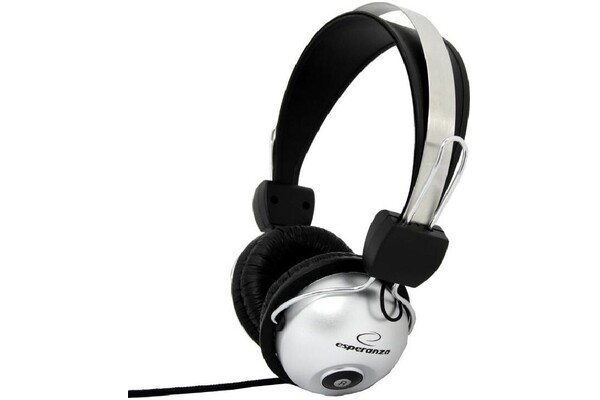Słuchawki Esperanza EH108 Nauszne Przewodowe czarno-srebrny