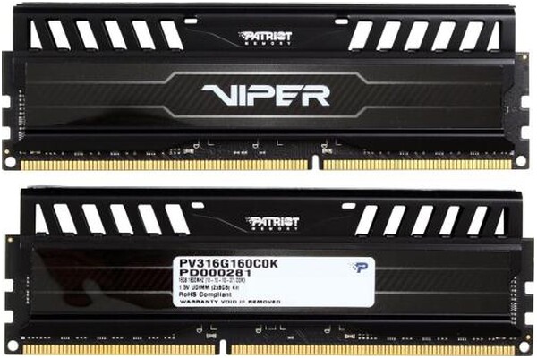 Pamięć RAM Patriot Viper 3 Black 16GB DDR3 1600MHz 1.5V