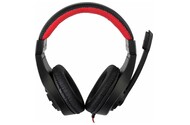 Słuchawki Gembird GHS01 Nauszne Przewodowe czarno-czerwony