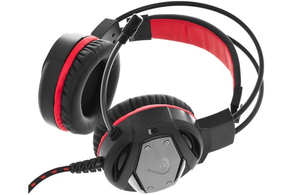 Słuchawki Genesis Neon 350 Nauszne Przewodowe czarno-czerwony
