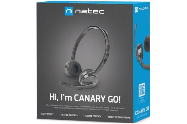 Słuchawki NATEC Canary Go Nauszne Przewodowe czarny