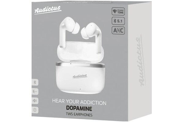 Słuchawki Audictus Dopamine Dokanałowe Bezprzewodowe biały