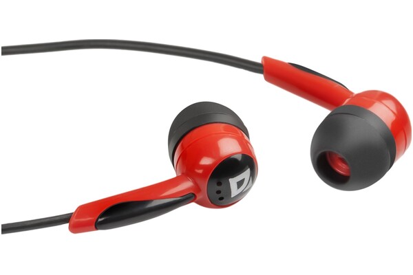 Słuchawki DEFENDER Basic 604 Dokanałowe Przewodowe czarno-czerwony