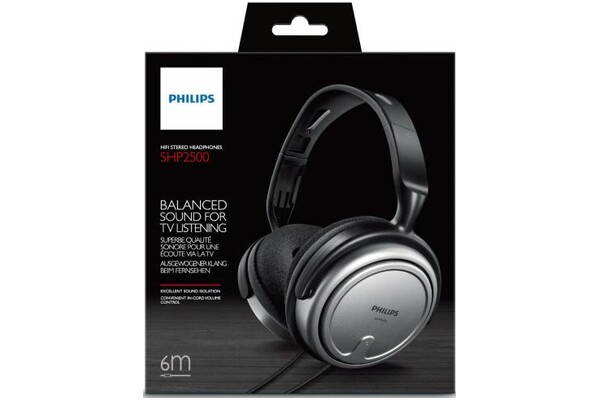 Słuchawki Philips SHP2500 Nauszne Przewodowe srebrno-czarny