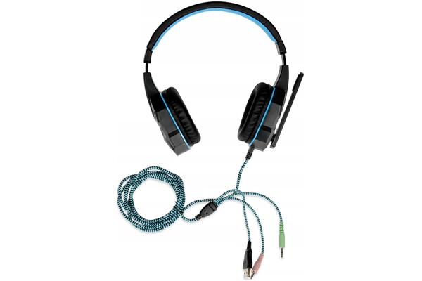 Słuchawki iBOX X8 Aurora Nauszne Przewodowe czarno-niebieski