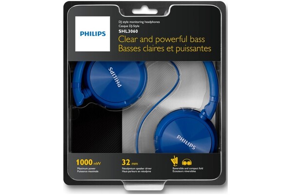 Słuchawki Philips SHL3060BL00 Nauszne Przewodowe niebieski