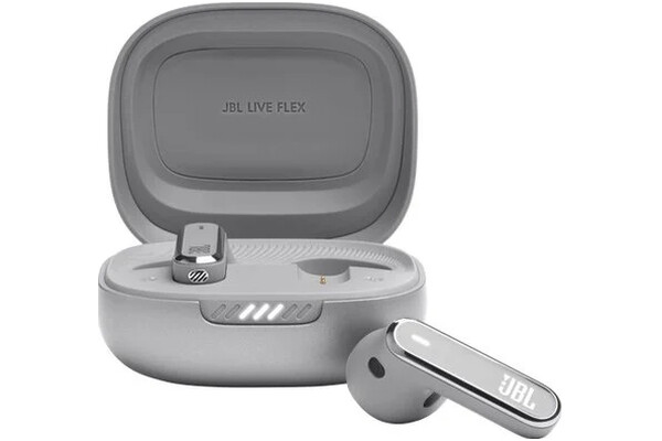 Słuchawki JBL Live Flex Douszne Bezprzewodowe Szaro-srebrny