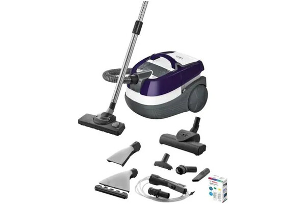 Odkurzacz Bosch BWD41740 AquaWash&Clean tradycyjny workowy 1700W biało-fioletowy
