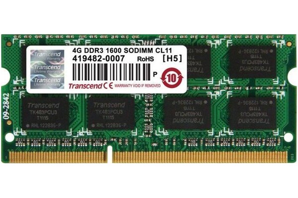 Pamięć RAM Transcend JetRam 4GB DDR3 1600MHz 1.5V