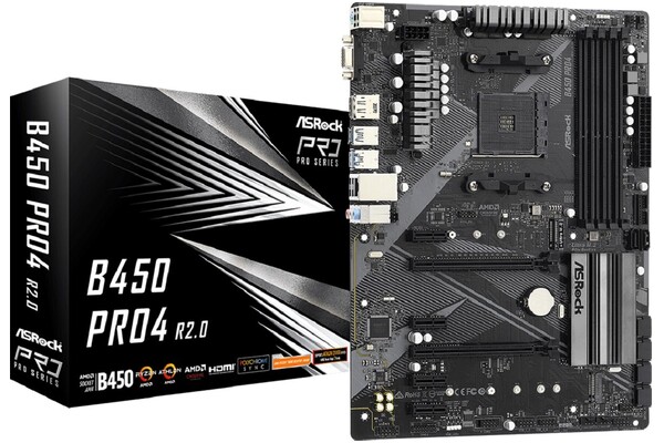 Płyta główna ASrock B450 Pro4 R2.0 Socket AM4 AMD B450 DDR4 ATX