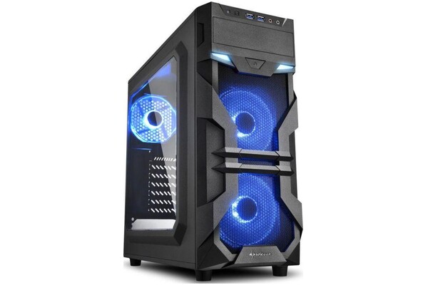 Obudowa PC Sharkoon VG7W Midi Tower czarno-niebieski