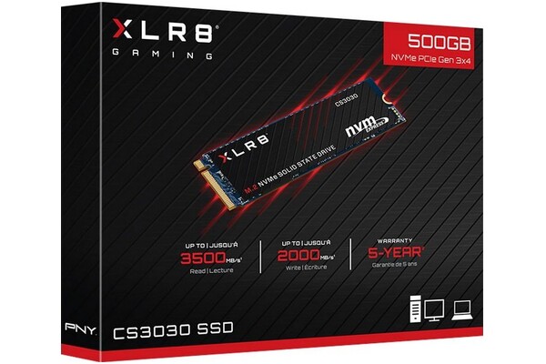 Dysk wewnętrzny PNY CS3030 SSD M.2 NVMe 500GB
