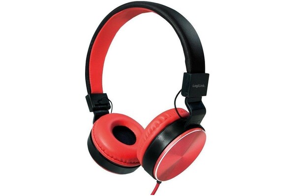 Słuchawki LogiLink HS0049RD Nauszne Przewodowe czerwony