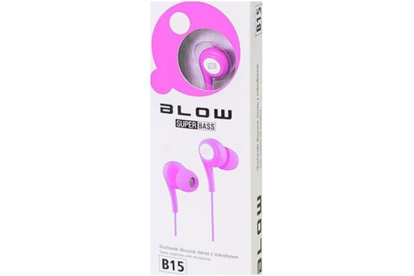 Słuchawki BLOW B15 Dokanałowe Przewodowe różowy
