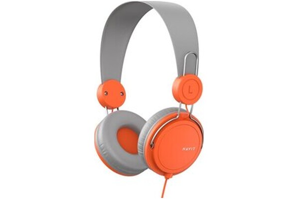 Słuchawki Havit H2198D Nauszne Przewodowe Szaro-pomarańczowy