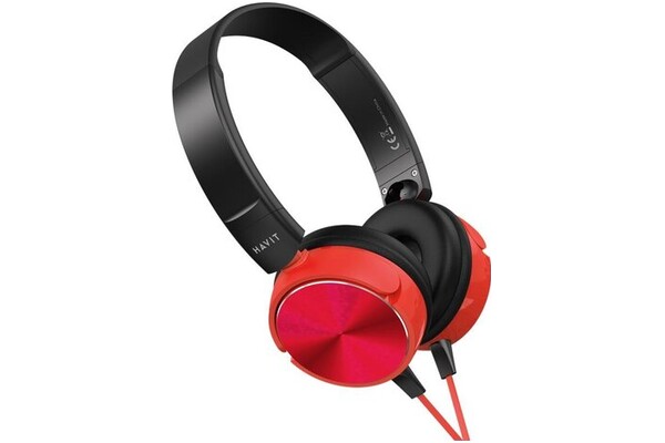 Słuchawki Havit H2178D Nauszne Przewodowe czerwony