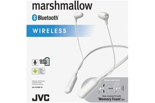 Słuchawki JVC HAFX39BTW Dokanałowe Bezprzewodowe biały