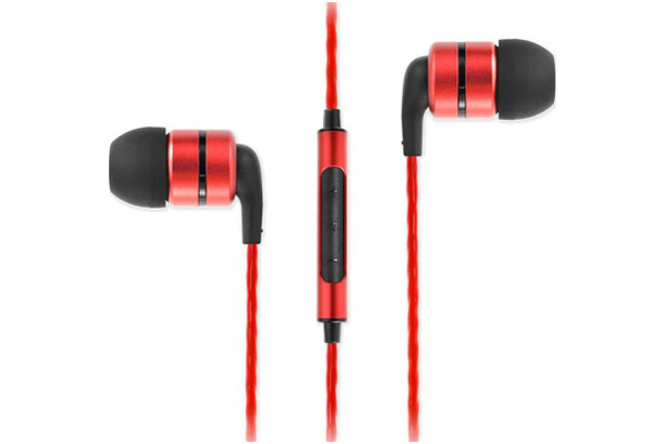 Słuchawki SoundMAGIC E80C Dokanałowe Przewodowe czarno-czerwony