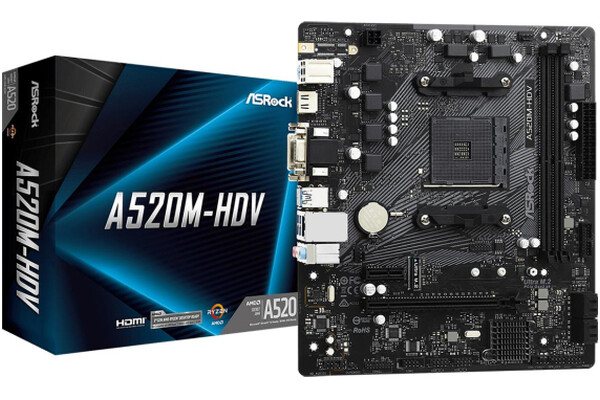 Płyta główna ASrock A520M -HDV Socket AM4 AMD A520 DDR4 miniATX