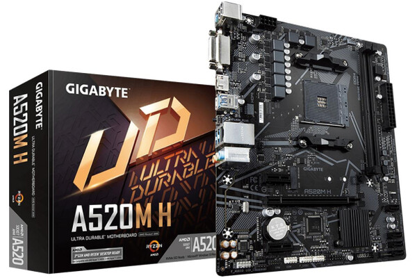 Płyta główna GIGABYTE A520MH Socket AM4 AMD A520 DDR4 miniATX