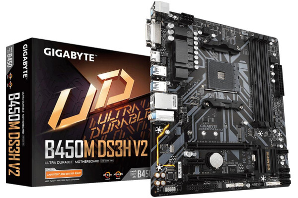 Płyta główna GIGABYTE B450MDS3H V2 Socket AM4 AMD B450 DDR4 miniATX