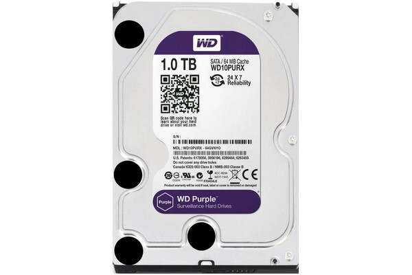 Dysk wewnętrzny WD WD10PURX Purple HDD SATA (3.5") 1TB