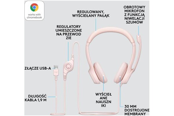 Słuchawki Logitech H390 Nauszne Przewodowe