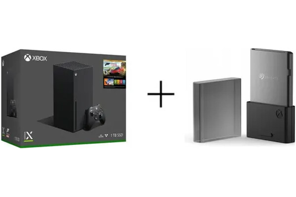 Konsola Microsoft Xbox Series X 1TB czarny + Forza Horizon 5 + 1TB dysk SEAGATE STJR1000400