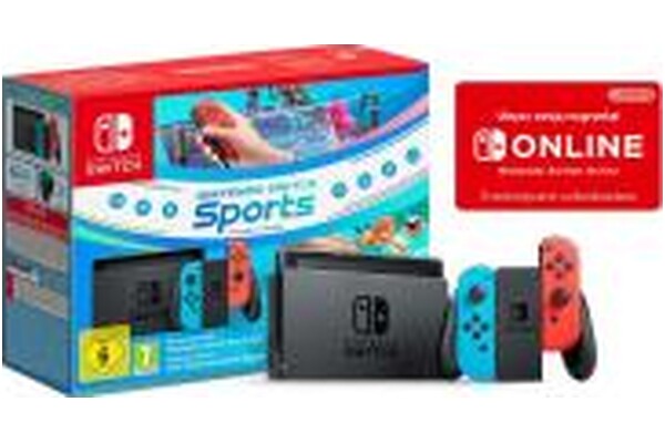 Konsola Nintendo Switch 32GB Czerwono-niebieski + Switch Sports + 90 dni Nintendo Switch Online