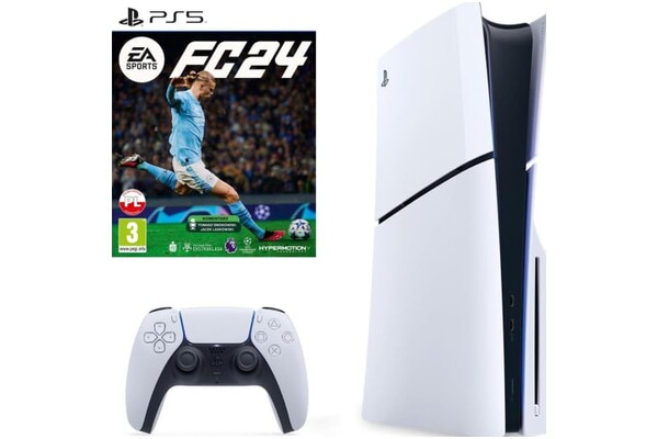 Konsola Sony PlayStation 5 Slim 1TB biało-czarny + EA SPORTS FC 24