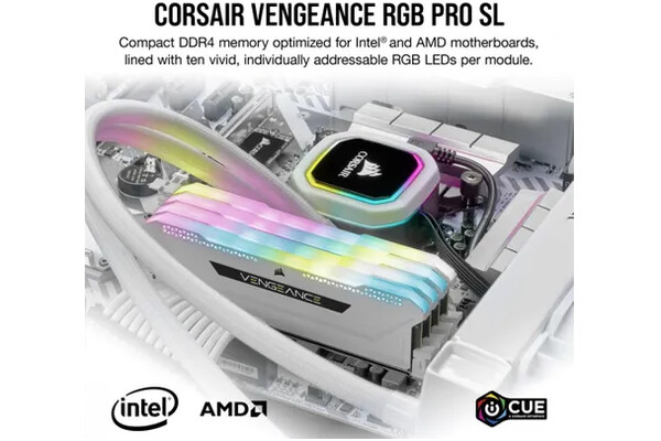 Pamięć RAM CORSAIR Vengeance RGB Pro SL White 32GB DDR4 3200MHz 16CL