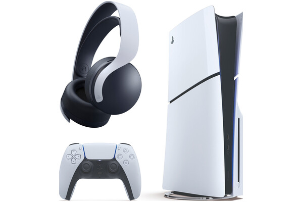 Konsola Sony PlayStation 5 Slim 1TB biało-czarny + Słuchawki Sony