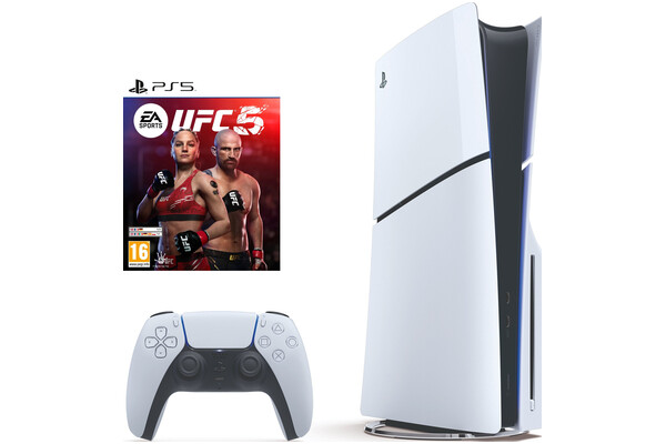Konsola Sony PlayStation 5 Slim 1TB biało-czarny + EA Sports UFC 5