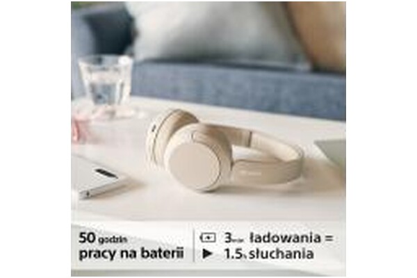 Słuchawki Sony WHCH520 Nauszne Bezprzewodowe kremowy