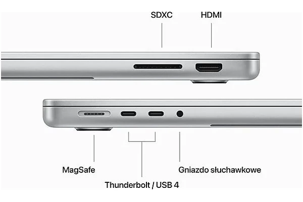Laptop Apple MacBook Pro 14.2" Apple M3 M3 8GB 512GB SSD macOS Sonoma - srebrny