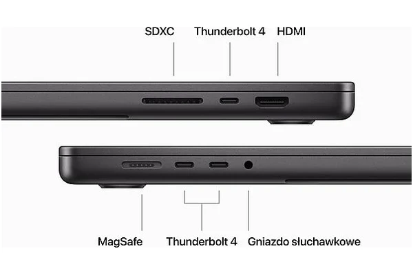 Laptop Apple MacBook Pro 16.2" Apple M3 Pro M3 Pro 36GB 512GB SSD macOS Sonoma - gwiezdna czerń