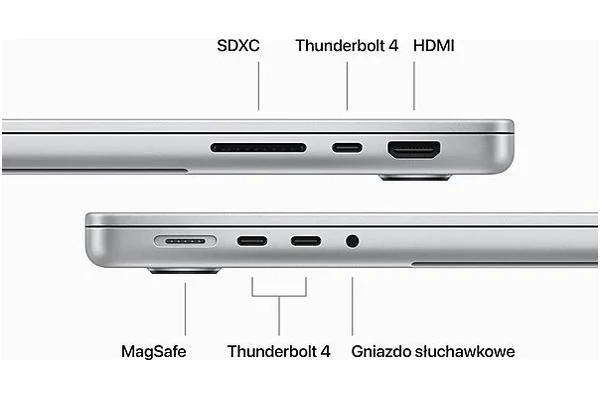 Laptop Apple MacBook Pro 14.2" Apple M3 Pro M3 Pro 18GB 1024GB SSD macOS Sonoma - srebrny