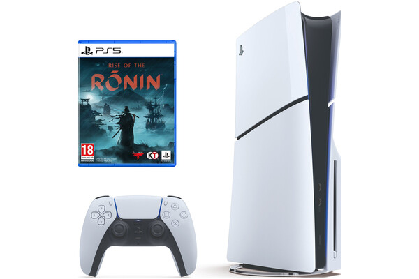 Konsola Sony PlayStation 5 Slim 1024GB biało-czarny + Rise of the Ronin