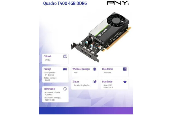 Karta graficzna PNY T400 Quadro 4GB DDR6