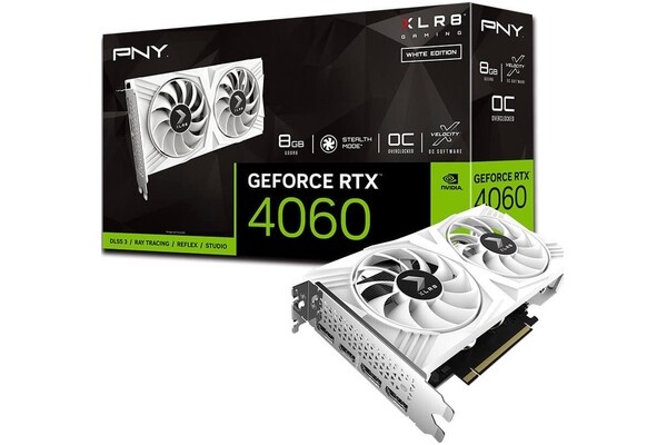 Karta graficzna PNY RTX 4060 Verto Dual Fan White OC 8GB GDDR6