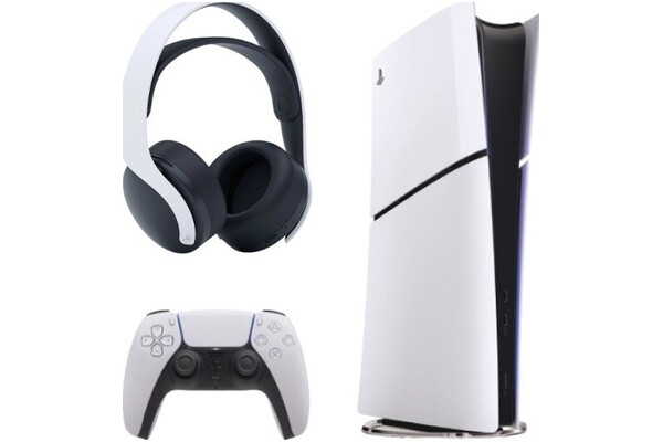 Konsola Sony PlayStation 5 Slim Digital 1024GB biało-czarny + Słuchawki Sony