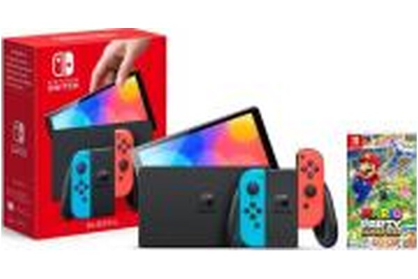 Konsola Nintendo Switch OLED 64GB Czerwono-niebieski + Mario Party Superstars
