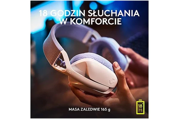 Słuchawki Logitech G435 Nauszne Bezprzewodowe biało-fioletowy