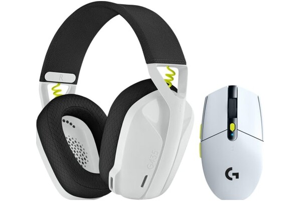 Słuchawki Logitech G435 Nauszne Bezprzewodowe biało-zielony
