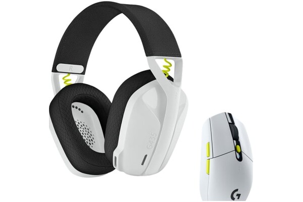 Słuchawki Logitech G435 Nauszne Bezprzewodowe biało-zielony